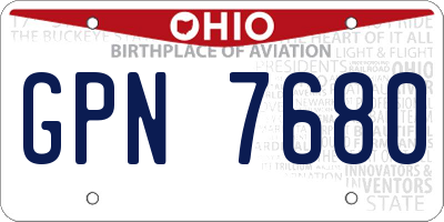OH license plate GPN7680