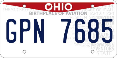 OH license plate GPN7685