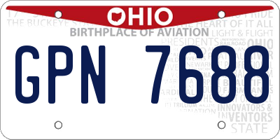 OH license plate GPN7688