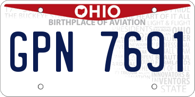 OH license plate GPN7691
