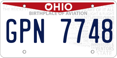 OH license plate GPN7748