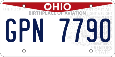 OH license plate GPN7790