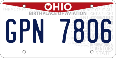 OH license plate GPN7806