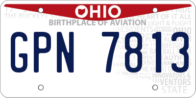 OH license plate GPN7813