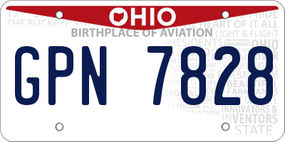 OH license plate GPN7828