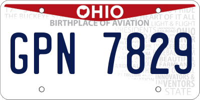 OH license plate GPN7829