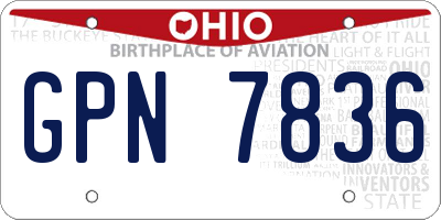 OH license plate GPN7836
