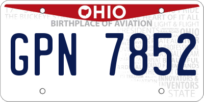 OH license plate GPN7852