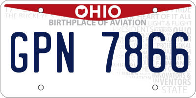 OH license plate GPN7866