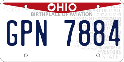 OH license plate GPN7884