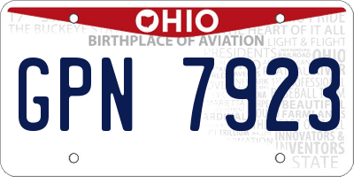 OH license plate GPN7923
