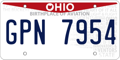 OH license plate GPN7954