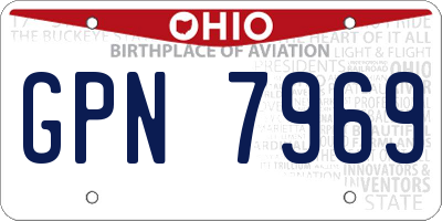 OH license plate GPN7969