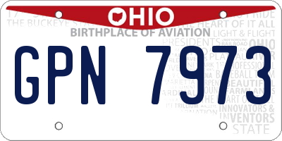 OH license plate GPN7973