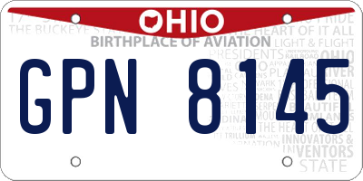 OH license plate GPN8145