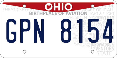 OH license plate GPN8154