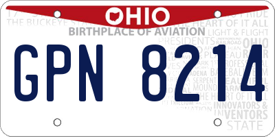 OH license plate GPN8214