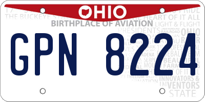OH license plate GPN8224