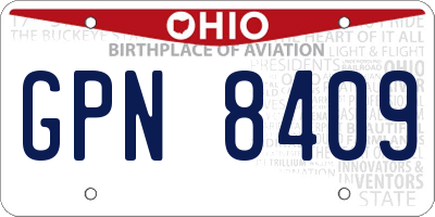 OH license plate GPN8409