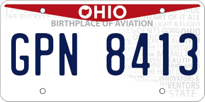OH license plate GPN8413