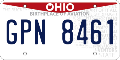 OH license plate GPN8461
