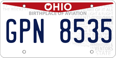 OH license plate GPN8535