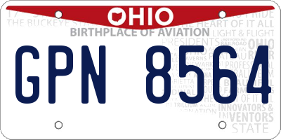 OH license plate GPN8564