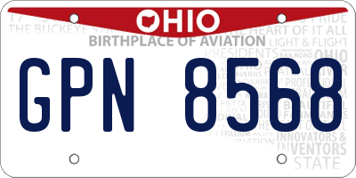OH license plate GPN8568
