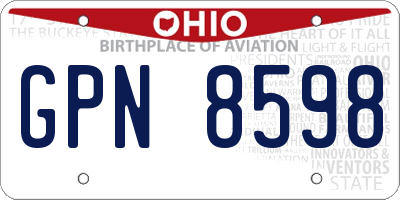 OH license plate GPN8598