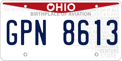 OH license plate GPN8613