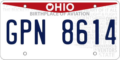 OH license plate GPN8614