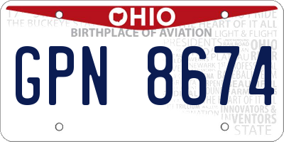 OH license plate GPN8674