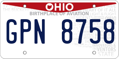 OH license plate GPN8758