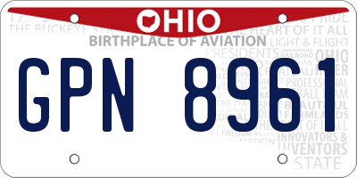 OH license plate GPN8961