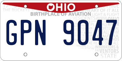 OH license plate GPN9047