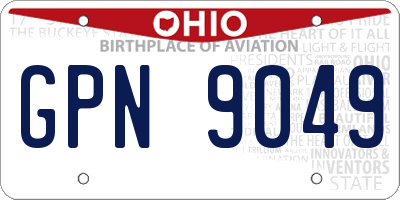 OH license plate GPN9049