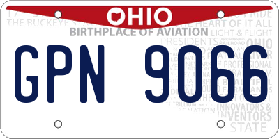 OH license plate GPN9066