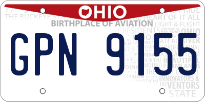 OH license plate GPN9155