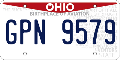 OH license plate GPN9579