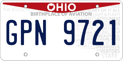 OH license plate GPN9721