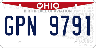 OH license plate GPN9791