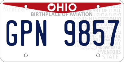 OH license plate GPN9857