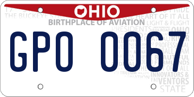 OH license plate GPO0067