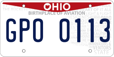 OH license plate GPO0113