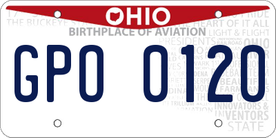 OH license plate GPO0120