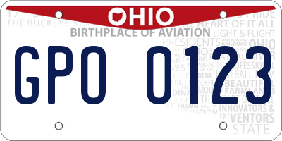 OH license plate GPO0123