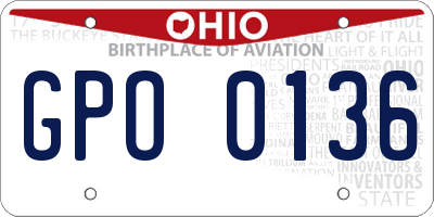 OH license plate GPO0136