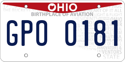 OH license plate GPO0181