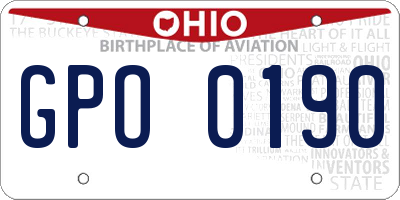 OH license plate GPO0190