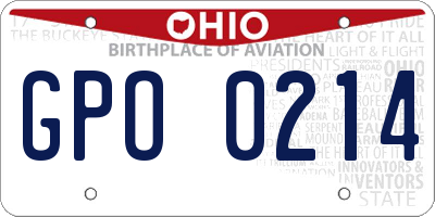 OH license plate GPO0214